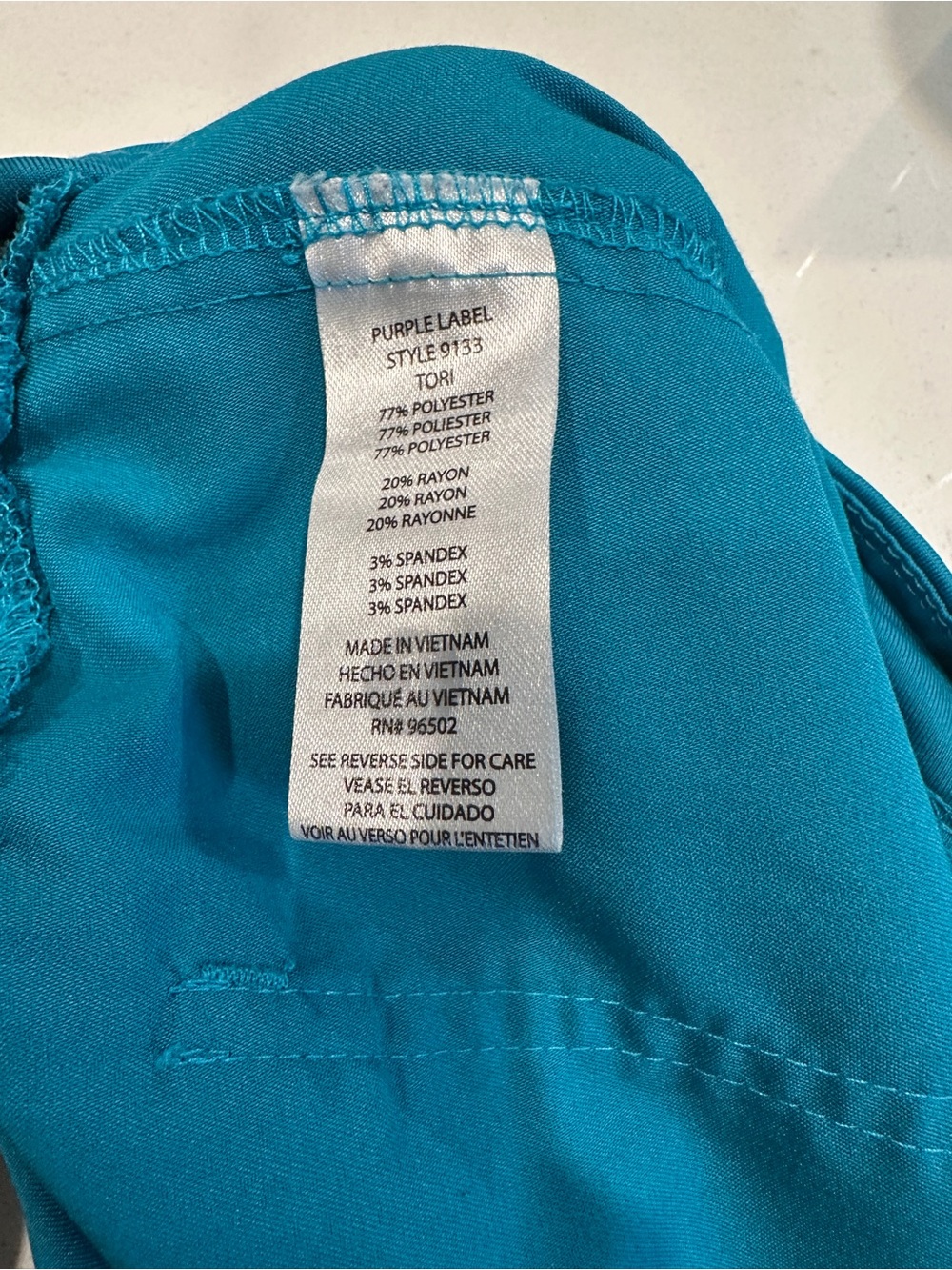 Healing Hands purple label Teal Blue cargo scrubs size M - Picture 8 of 9